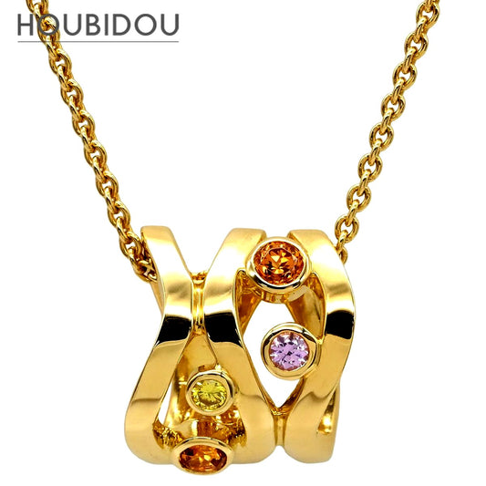 MIKIMOTO yellow gold necklace featuring yellow diamond, sapphire, and citrine stones in multicolor design