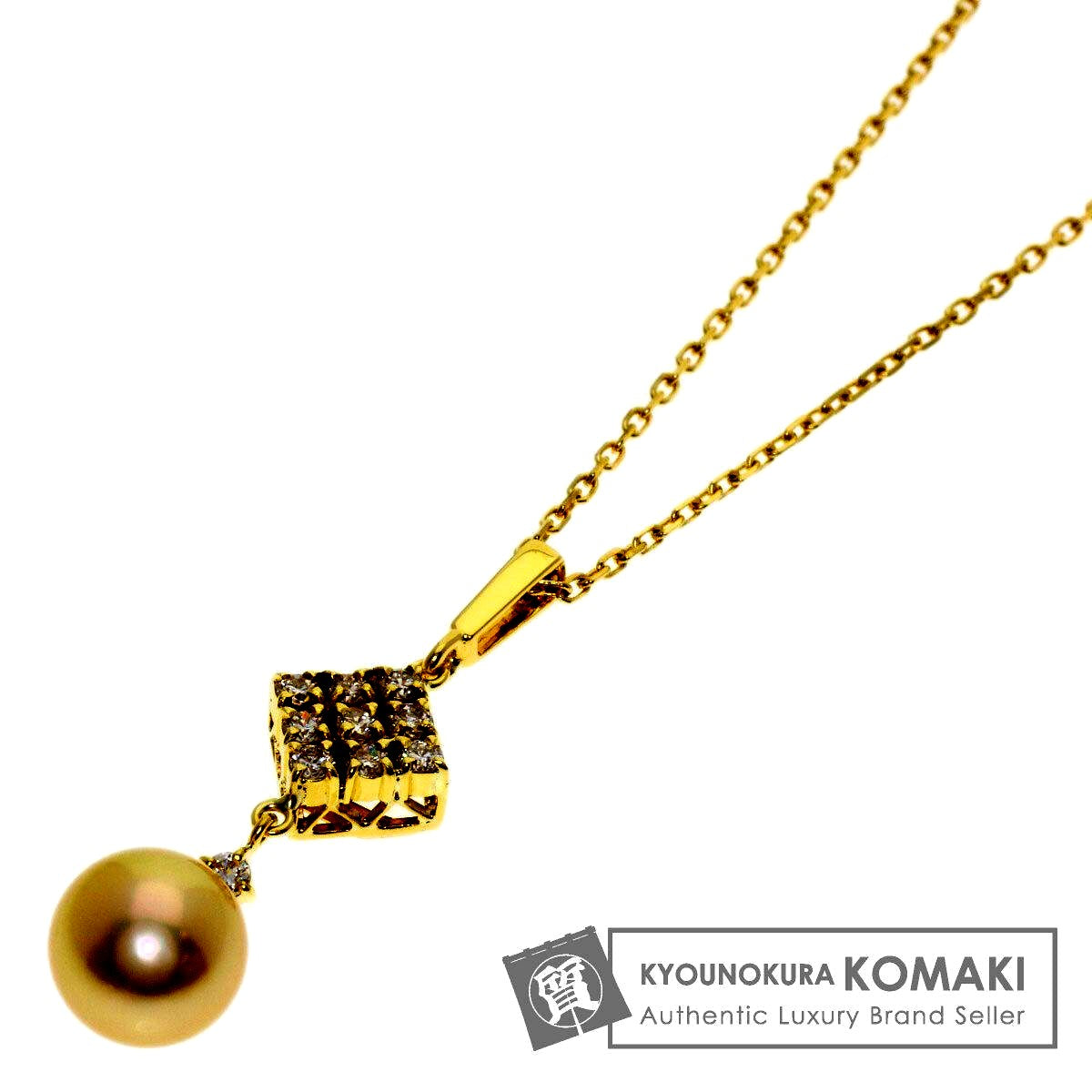 MIKIMOTO Pearl Diamond Necklace for women with 8.1mm pearl and 40cm K18YG gold chain