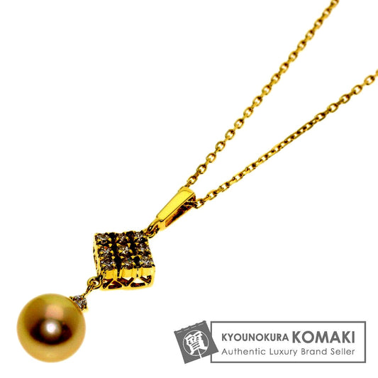 MIKIMOTO Pearl Diamond Necklace for women with 8.1mm pearl and 40cm K18YG gold chain