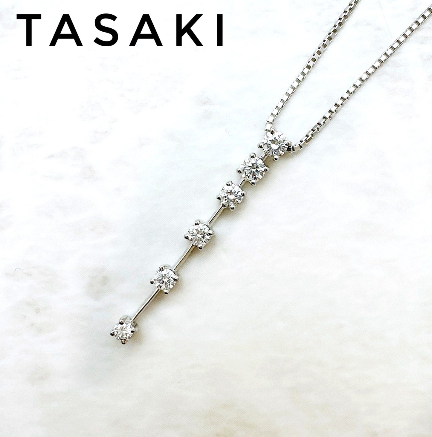 TASAKI diamond necklace 0.43ct set in platinum, length approximately 45 cm
