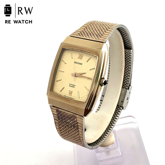 Midtown CITIZEN EXCEED 46-6123 gold quartz watch with stainless steel back and classic design
