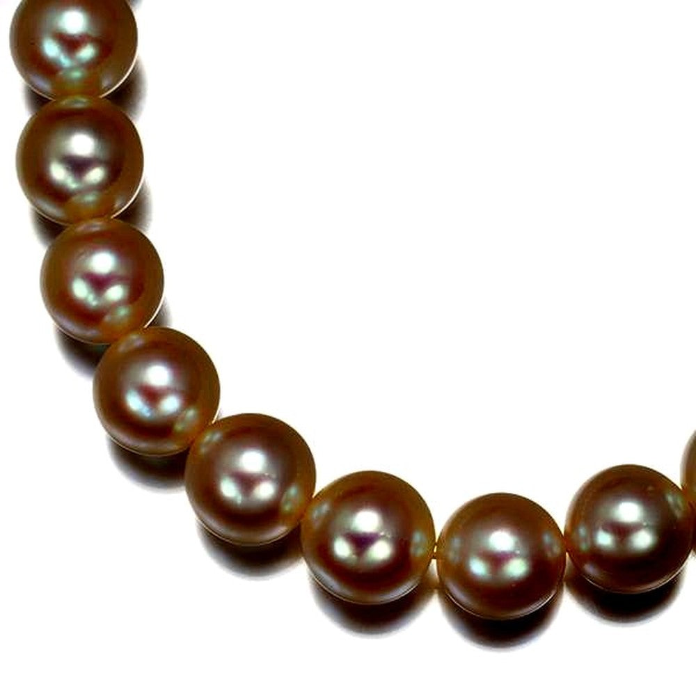 Mikimoto silver necklace with 7.5-7.9mm pearls, approximately 37cm length, newly finished