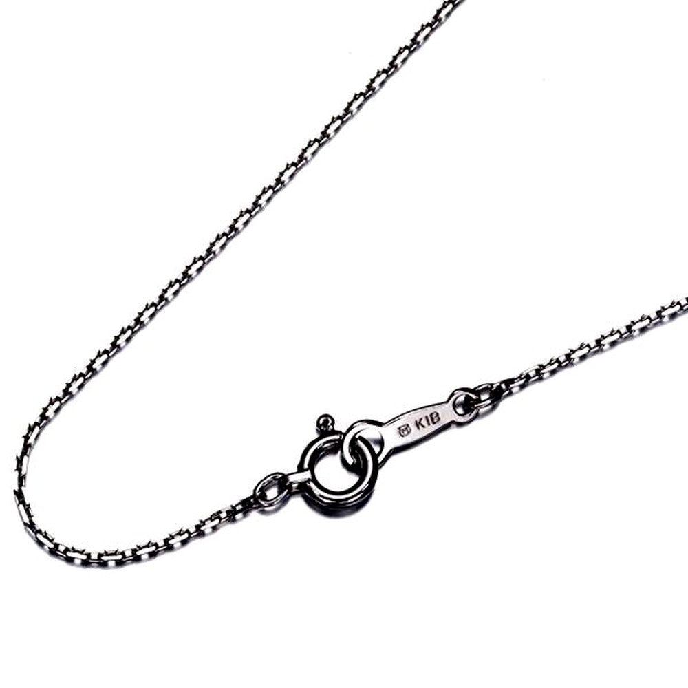 Mikimoto white gold 18k Cut Azuki chain necklace 40cm with 1.1mm width and 2g weight