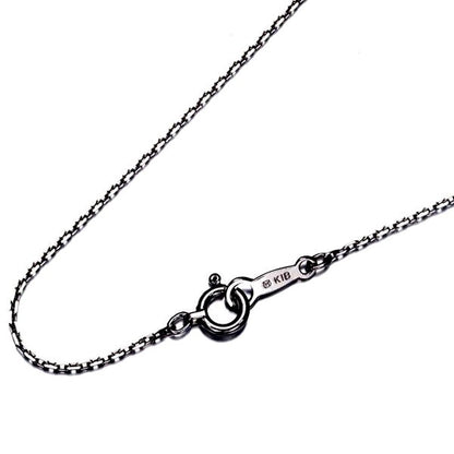 Mikimoto white gold 18k Cut Azuki chain necklace 40cm with 1.1mm width and 2g weight