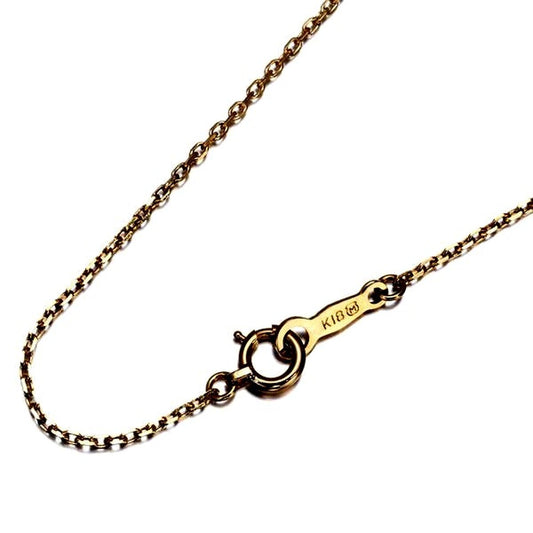 Mikimoto Cut Azuki yellow gold chain necklace 37cm length with 1.2mm width made of 18 karat gold