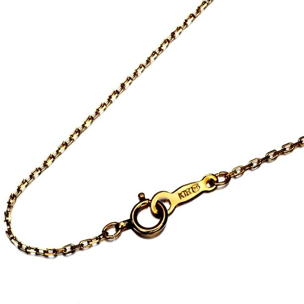 Mikimoto K18YG Cut Azuki chain necklace 40cm length, 1.0mm width, gold jewelry close-up