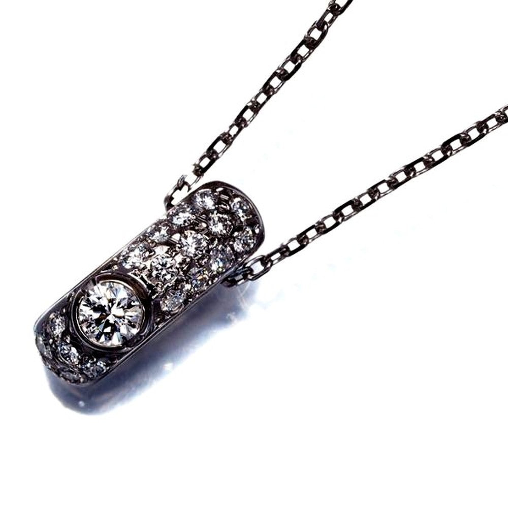 Mikimoto necklace with 0.24 carat diamond pavé set in 18K white gold with removable top design