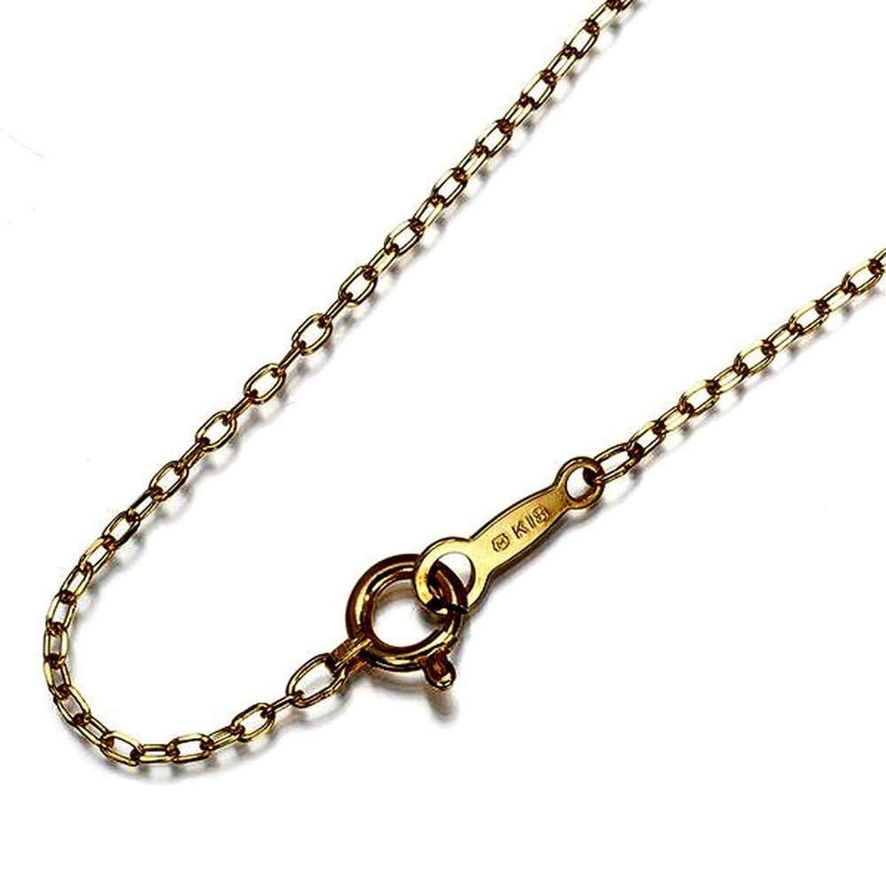 Mikimoto 18K yellow gold Chain Necklace Cut Azuki style 40cm length 1.2mm width