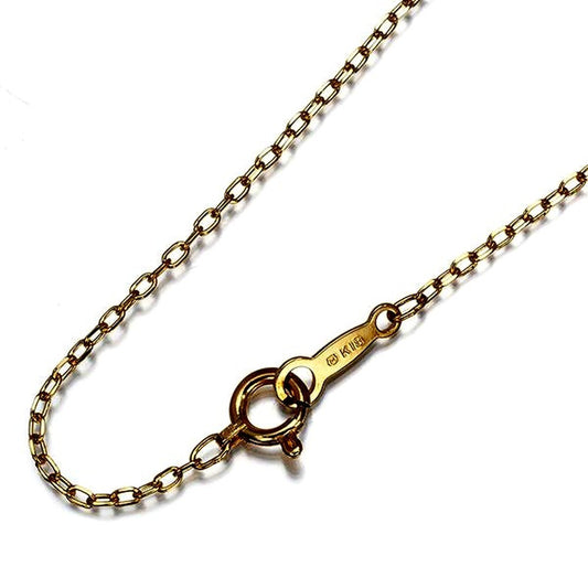 Mikimoto 18K yellow gold Chain Necklace Cut Azuki style 40cm length 1.2mm width