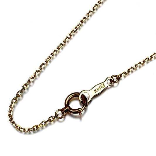 Mikimoto 14 karat yellow gold Cut Azuki chain necklace 40cm with 1.2 mm width and clasp detail