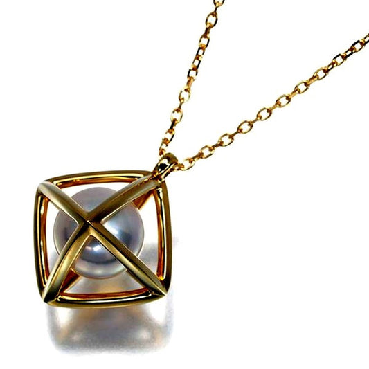Tasaki Law Necklace featuring a 6.8mm pearl set in 18k yellow gold with a 40-45cm adjustable chain