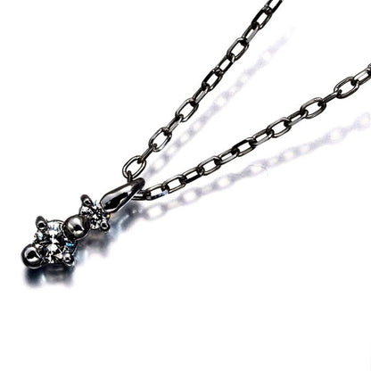 Mikimoto 18K white gold necklace with 0.09ct diamond pendant measuring 10.3 by 4.3 mm