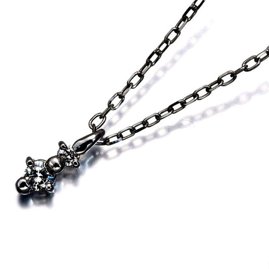 Mikimoto 18K white gold necklace with 0.09ct diamond pendant measuring 10.3 by 4.3 mm