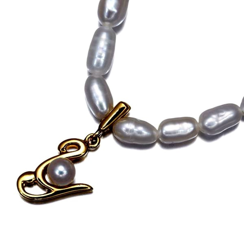Mikimoto baby pearl necklace featuring 3.0-4.0mm freshwater pearls and a 3.7mm Akoya pearl initial Y pendant in 18k yellow gold