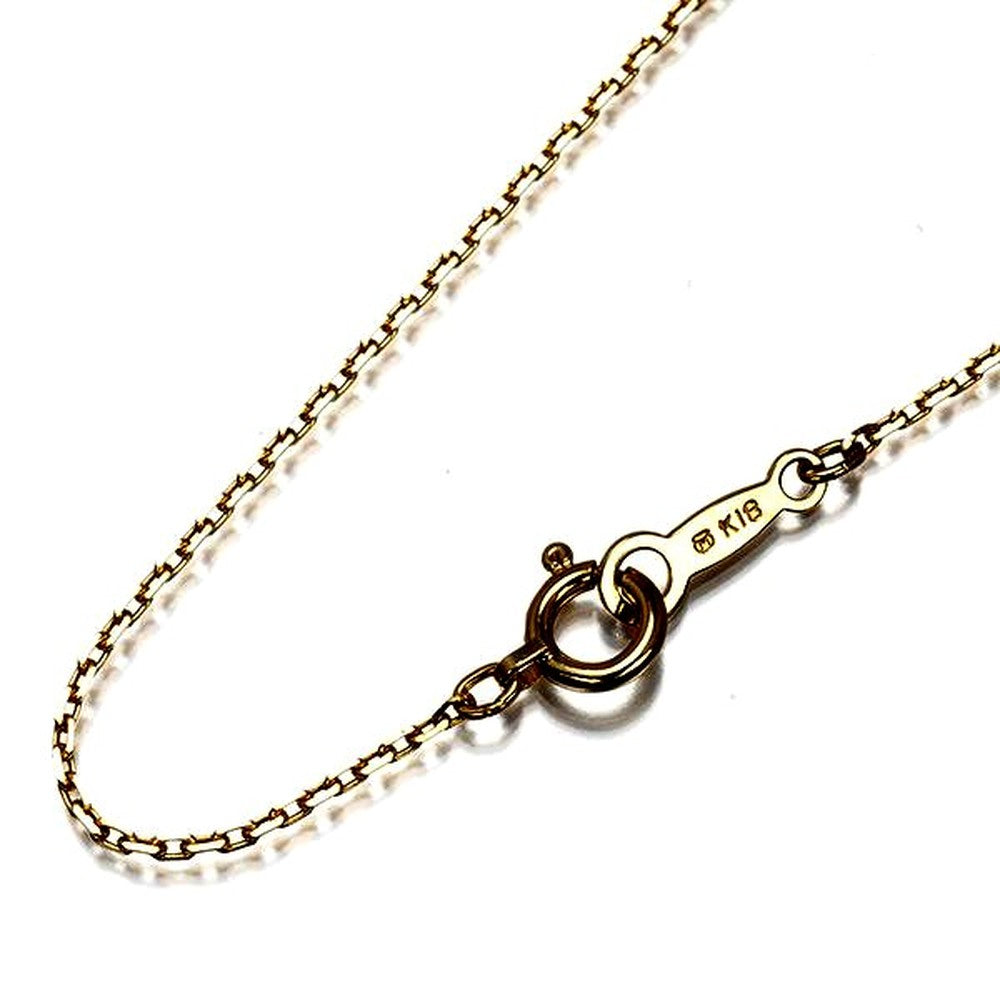 Mikimoto 38cm cut azuki chain necklace in 18k yellow gold weighing 1.7 grams with 1mm width