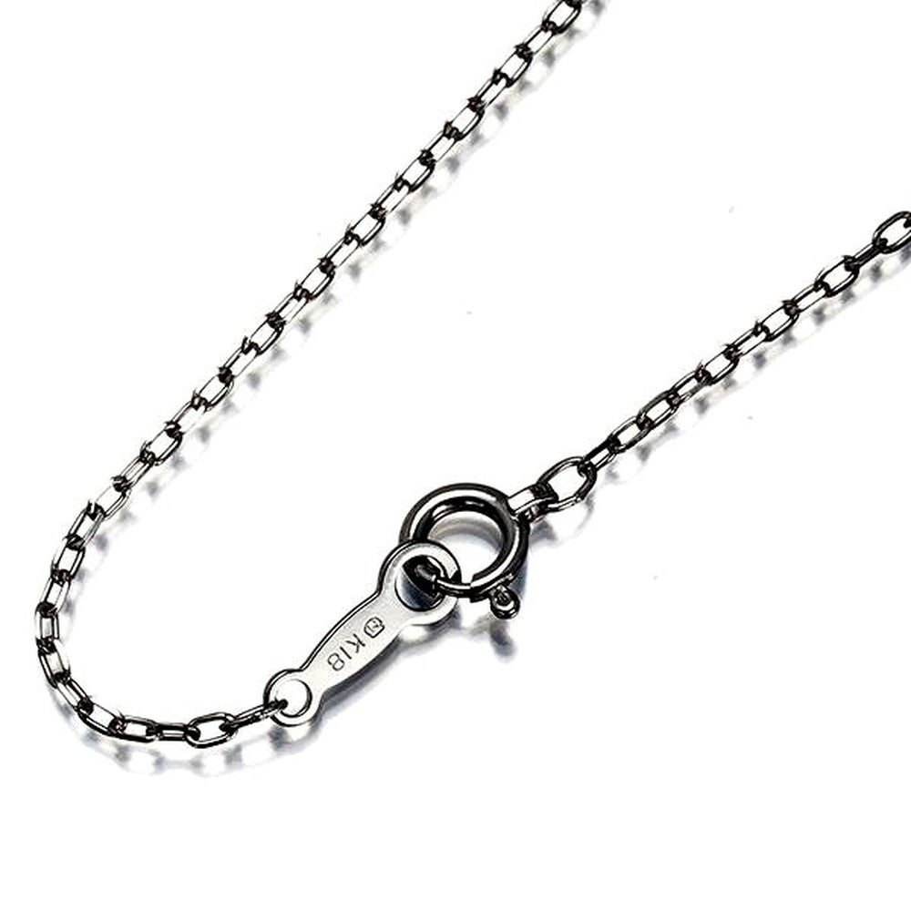 Mikimoto Cut Azuki chain necklace in 18K white gold, 37cm length, 1.1mm width, lightweight 1.7g