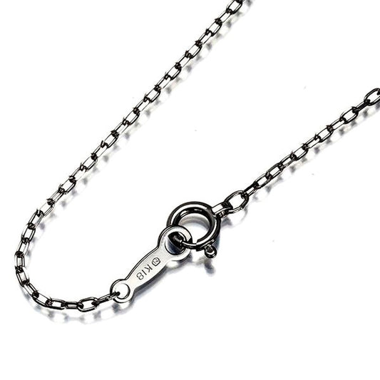 Mikimoto Cut Azuki chain necklace in 18K white gold, 37cm length, 1.1mm width, lightweight 1.7g
