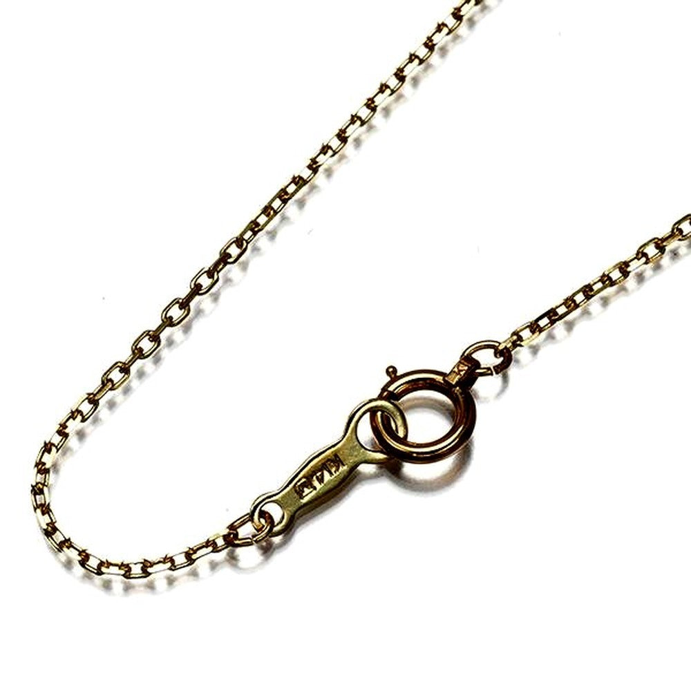 Mikimoto 40cm cut azuki chain necklace in 14 karat yellow gold weighing 1.4 grams with clasp detail