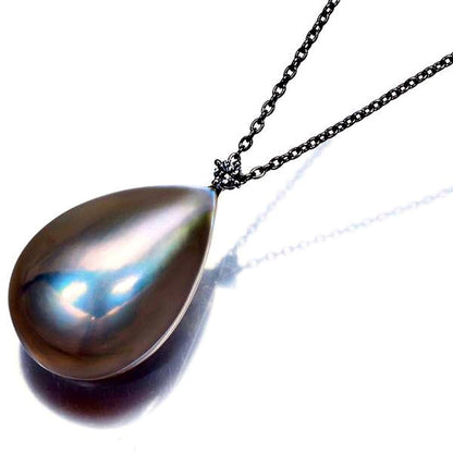 Tasaki necklace with pearl mabe pearl and 0.03ct diamond in 18K white gold, 45cm length