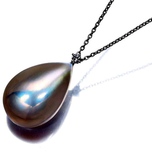 Tasaki necklace with pearl mabe pearl and 0.03ct diamond in 18K white gold, 45cm length