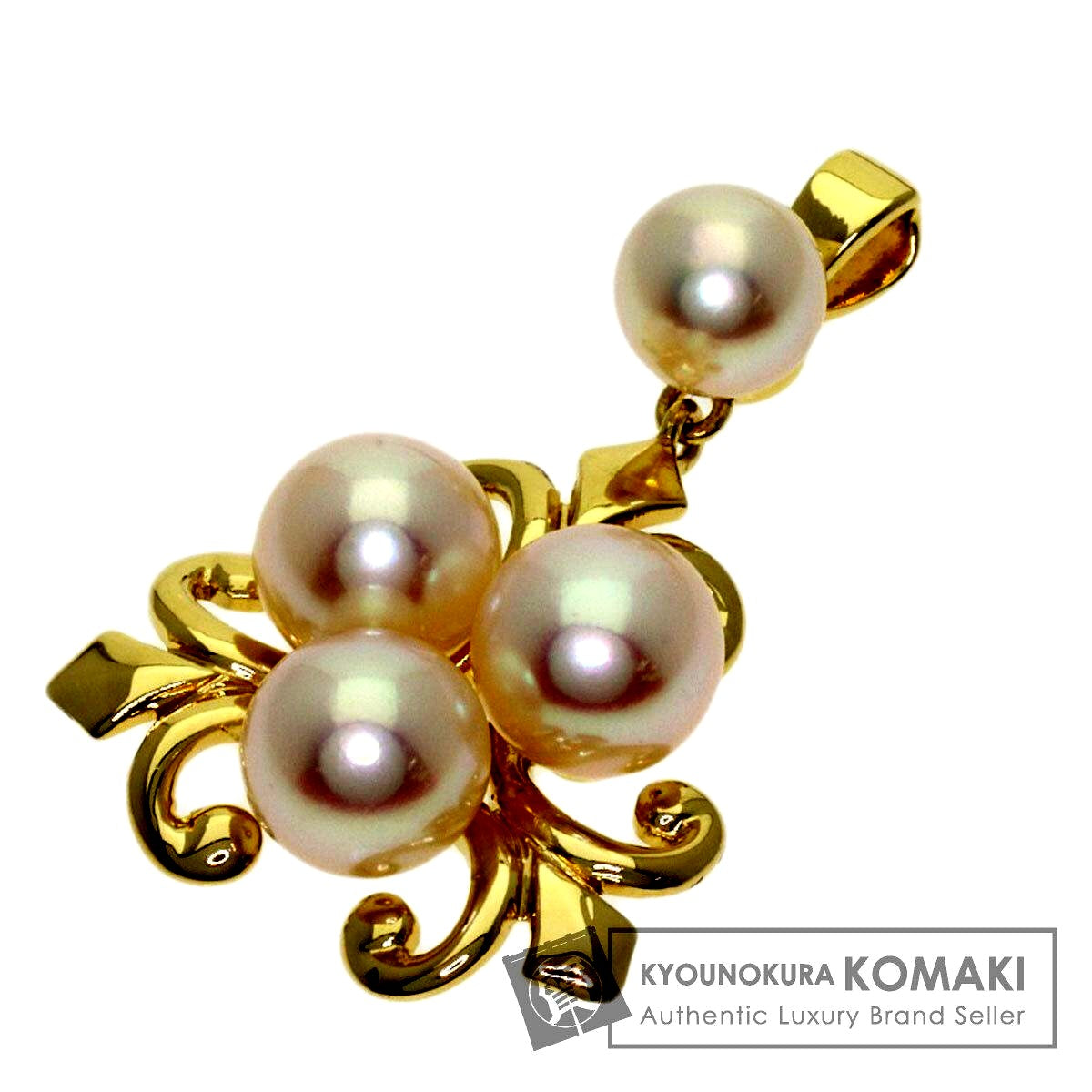 MIKIMOTO pearl pendant top for ladies in K14 yellow gold with a 5.4-6.2 mm pearl