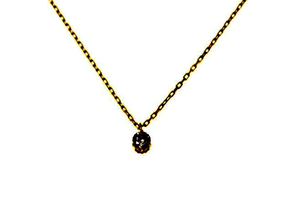 Agete K18 yellow gold necklace with 0.05ct diamond pendant approximately 2.5mm square and 40cm chain length