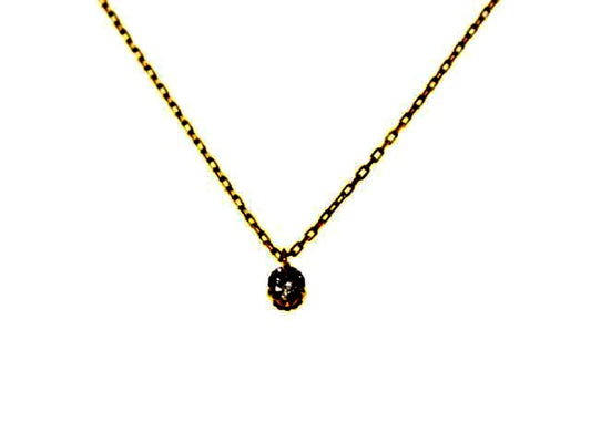 Agete K18 yellow gold necklace with 0.05ct diamond pendant approximately 2.5mm square and 40cm chain length