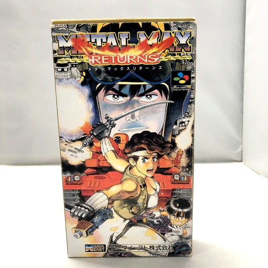 Metal Max Returns Super Famicom video game cartridge with damaged box and instruction manual