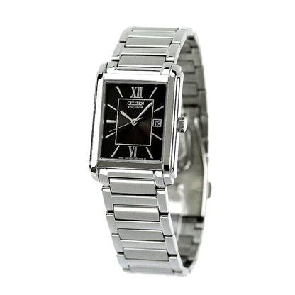 Citizen FRA59-2431 men's wristwatch with black dial and silver stainless steel band
