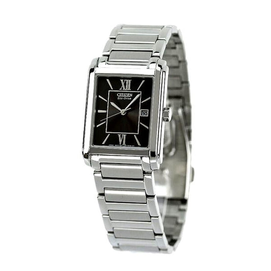 Citizen FRA59-2431 men's wristwatch with black dial and silver stainless steel band