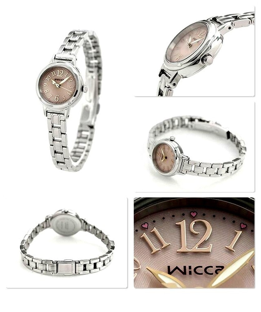 Citizen Wicca ladies watch KH9-914-91 with pink dial and silver stainless steel band