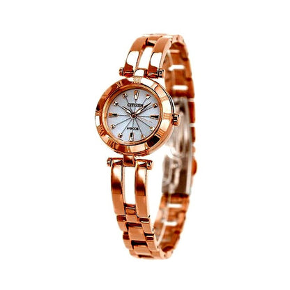 Citizen Wicca Eco Drive NA15-1573C ladies wristwatch with silver-tone case and brown leather strap