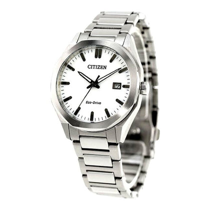 CITIZEN COLLECTION men's wristwatch BM7620-83A with white dial and silver stainless steel band