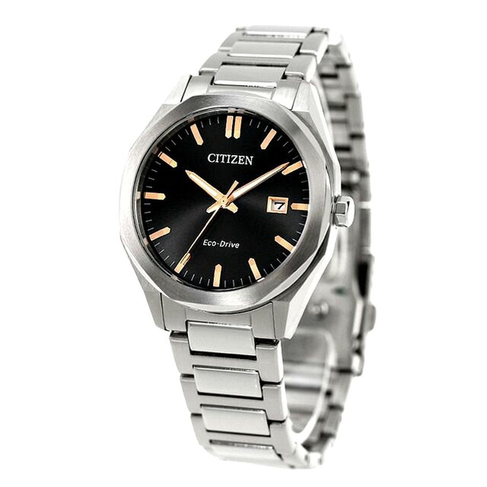 Citizen Collection men's watch BM7620-83E with black dial and silver stainless steel band