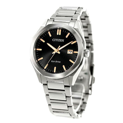 Citizen Collection men's watch BM7620-83E with black dial and silver stainless steel band