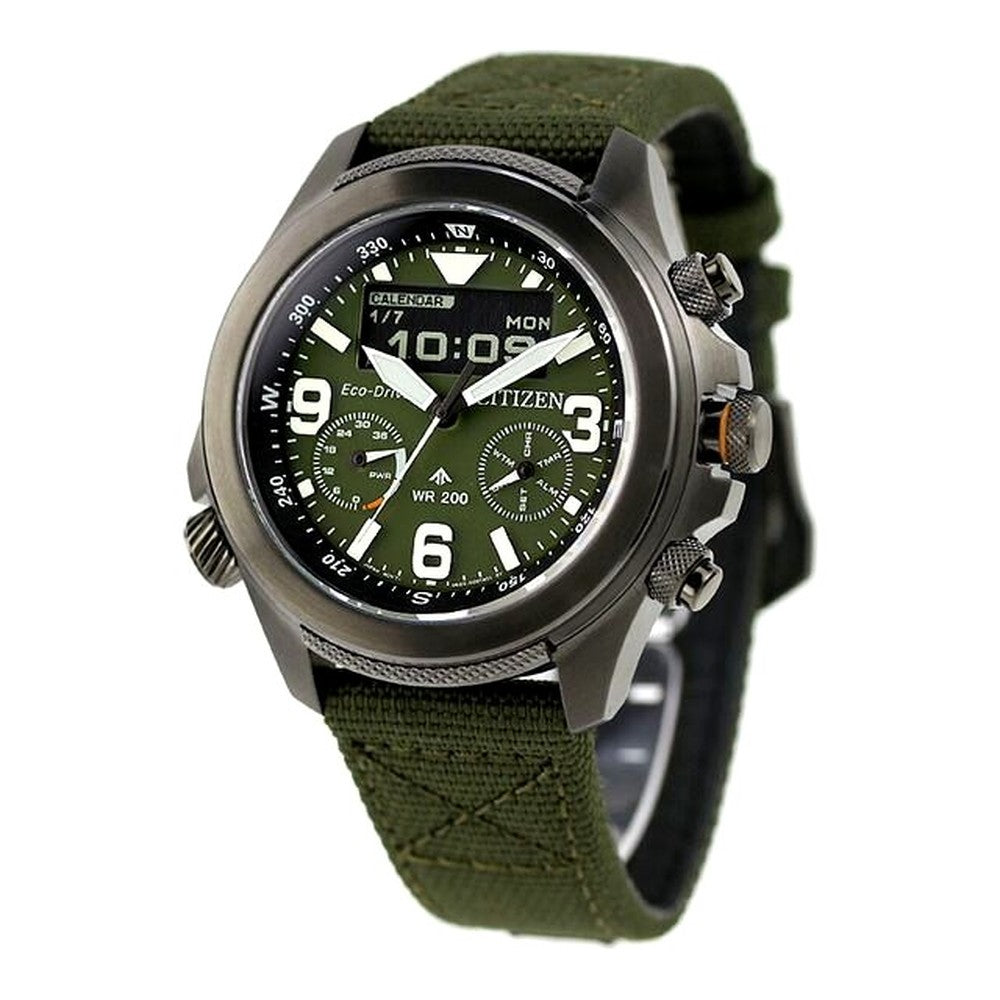 Citizen Promaster Land 35th Anniversary limited edition watch with black and khaki dial and polyester Cordura band