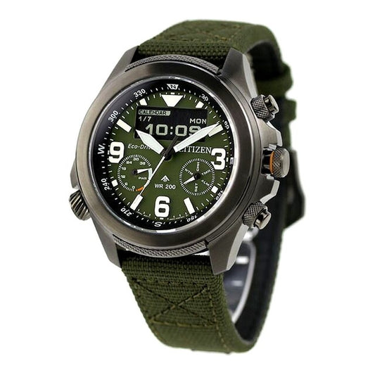 Citizen Promaster Land 35th Anniversary limited edition watch with black and khaki dial and polyester Cordura band