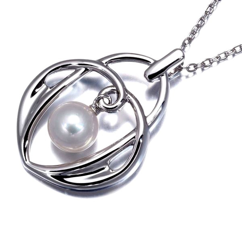 Mikimoto 7.0mm Akoya pearl necklace with silver 925 pendant and 40cm chain