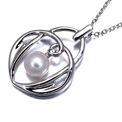 Mikimoto 7.0mm Akoya pearl necklace with silver 925 pendant and 40cm chain