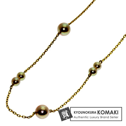 MIKIMOTO Station Pearl Necklace with 3.7-5.7 mm pearls and 71.5 cm K14YG chain for ladies