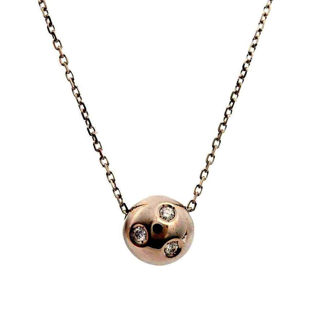 MIKIMOTO Diamond Necklace in K18 White Gold with 0.06 ct diamonds and adjustable chain