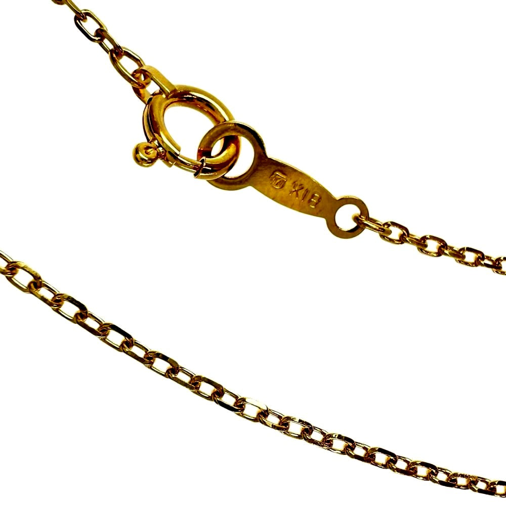MIKIMOTO Azuki Chain Necklace in 18K gold, 40cm length, 1.1mm width, weighing 1.7g for ladies