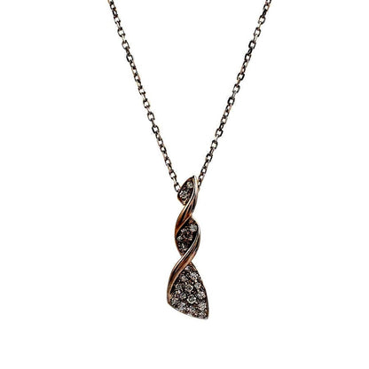 Mikimoto diamond necklace with 0.28 ct diamonds on 44 cm white gold chain