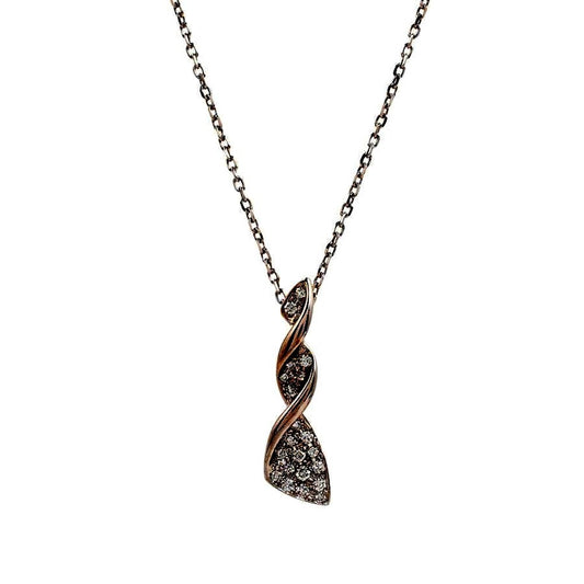 Mikimoto diamond necklace with 0.28 ct diamonds on 44 cm white gold chain