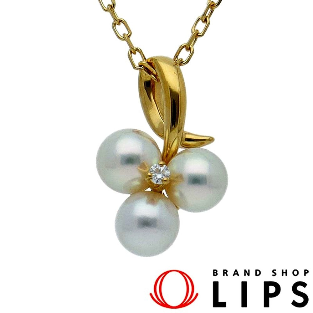 Mikimoto Pearl Diamond Necklace featuring 4.0mm pearls with diamond accents on a 40cm chain