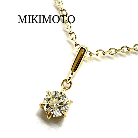 MIKIMOTO diamond necklace in 18K yellow gold with 0.23 ct diamonds and 40 cm chain
