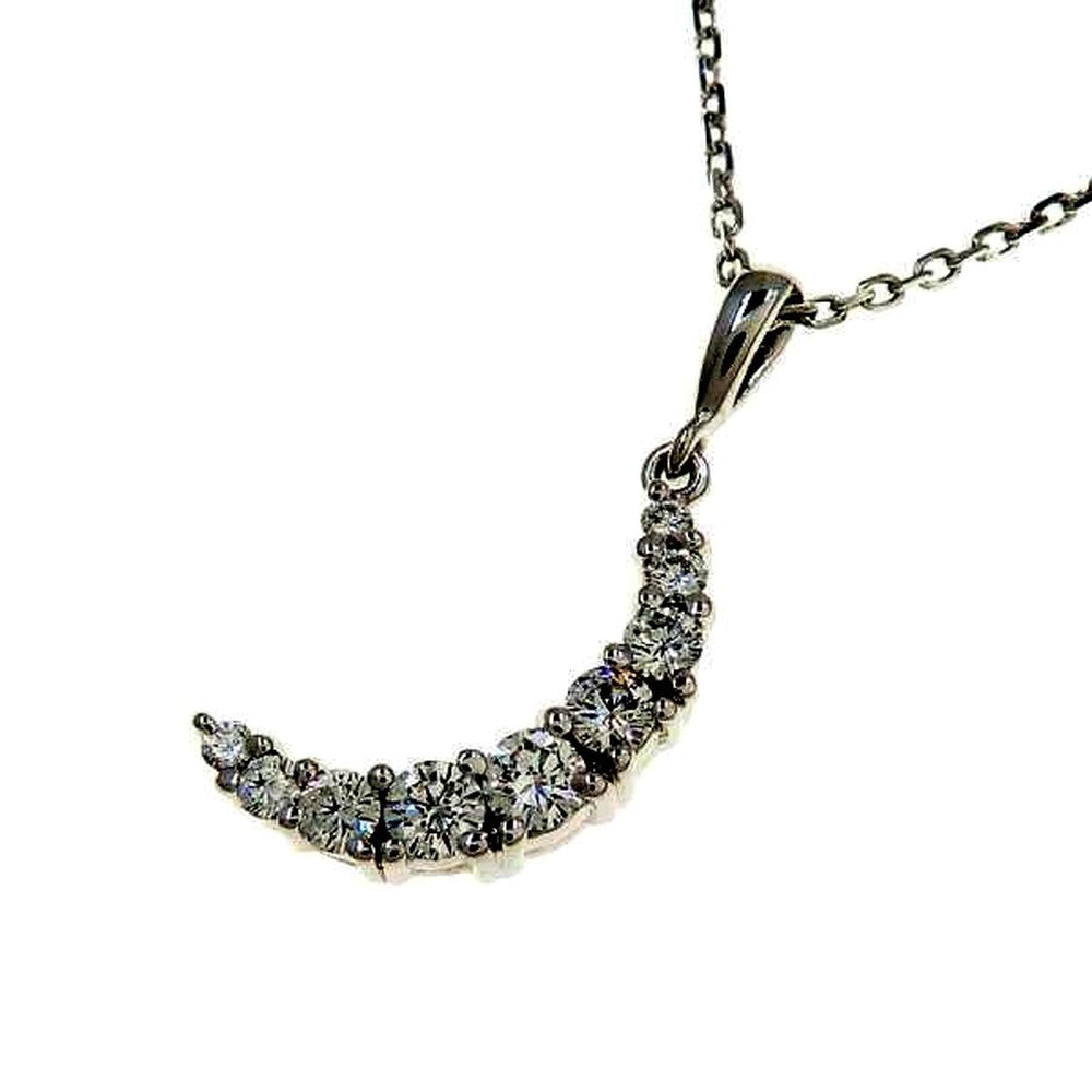Mikimoto Diamond Necklace Moon pendant in white gold with diamonds on a 40.5cm chain