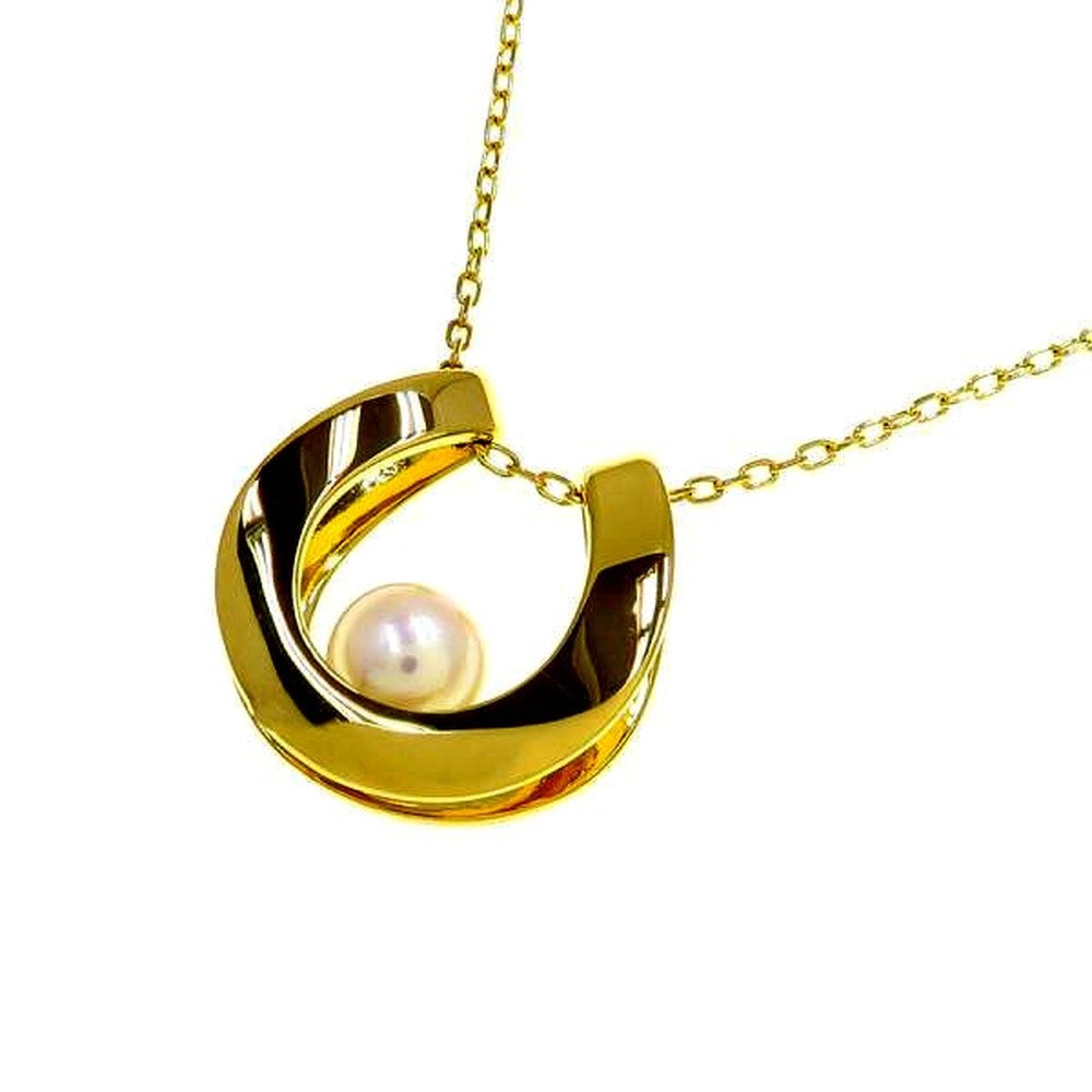 Mikimoto Akoya pearl necklace with 6.8mm pearls, 39cm length, classic round pearls on a white background