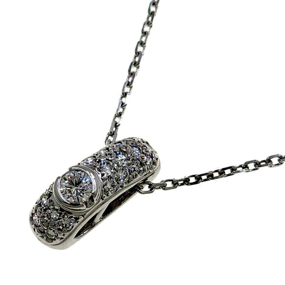 A grade used Mikimoto diamond necklace in white gold with 0.24 ct diamonds, length 38 cm or 42 cm