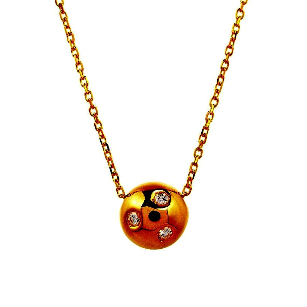 MIKIMOTO diamond necklace in K18 yellow gold with 0.06 ct diamond and adjustable chain length